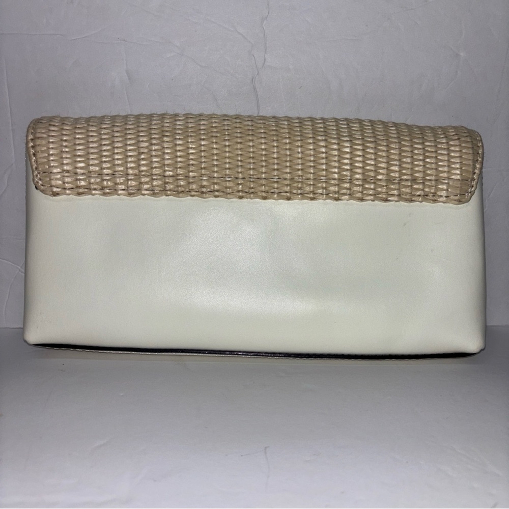Kate Spade New York Montford Park Straw & White w/ Gold Clutch/Purse - Picture 2 of 15